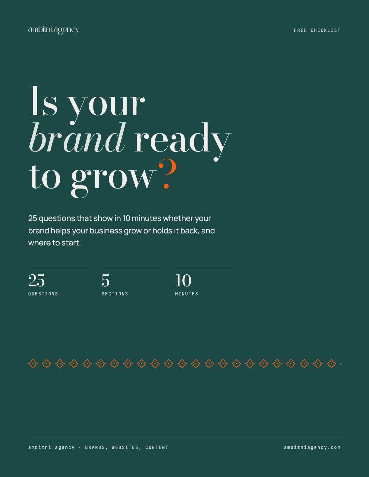 Cover of the free checklist “Is your brand ready to grow?”
